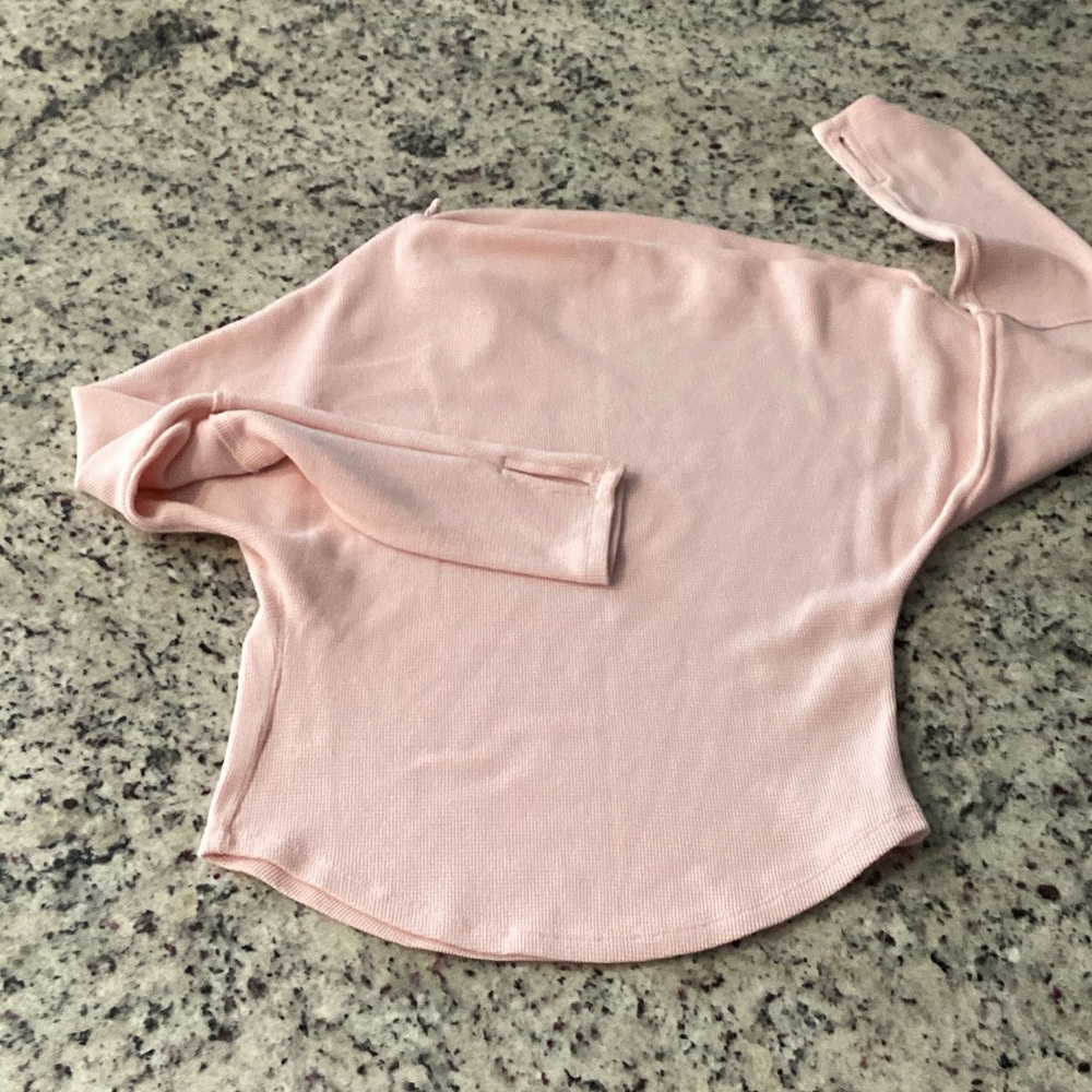 We The Free Soft Blush Ribbed Crewneck Top